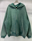 ABOVEPUBLIC™ Loose Fit Washed Zip Up Hoodie