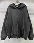 ABOVEPUBLIC™ Loose Fit Washed Zip Up Hoodie