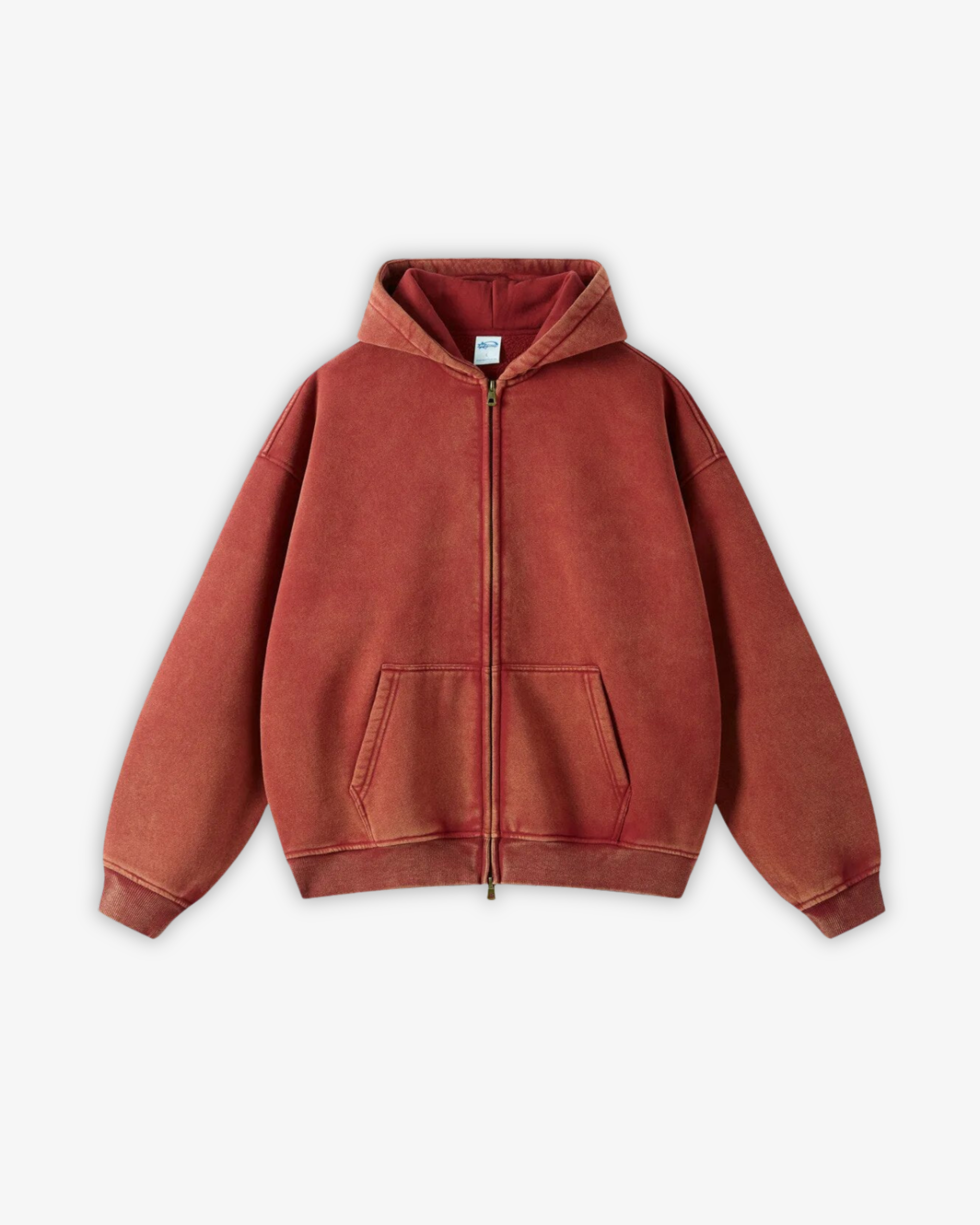 360GSM LOOSE FIT WASHED ZIP UP HOODIE