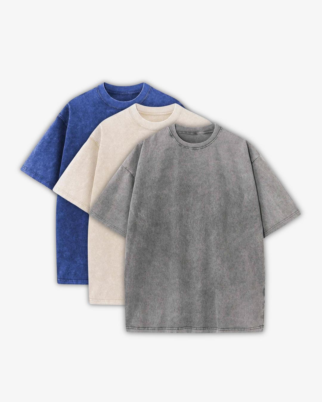 230GSM WASHED T-SHIRTS 3-PACK