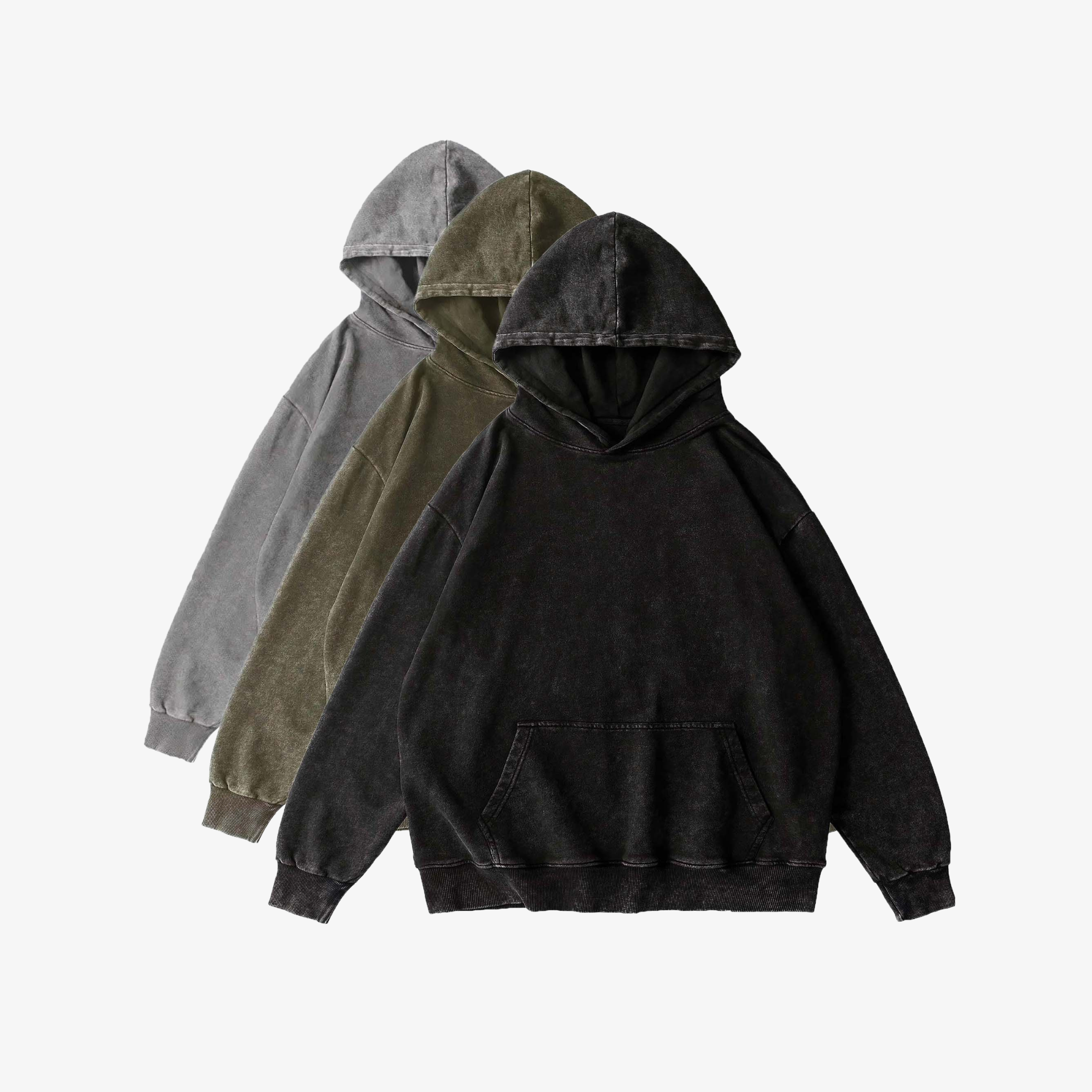 M | WASHED LOOSE HOODIE — 360 GSM
