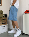 Keychain Denim Knee Length Jorts