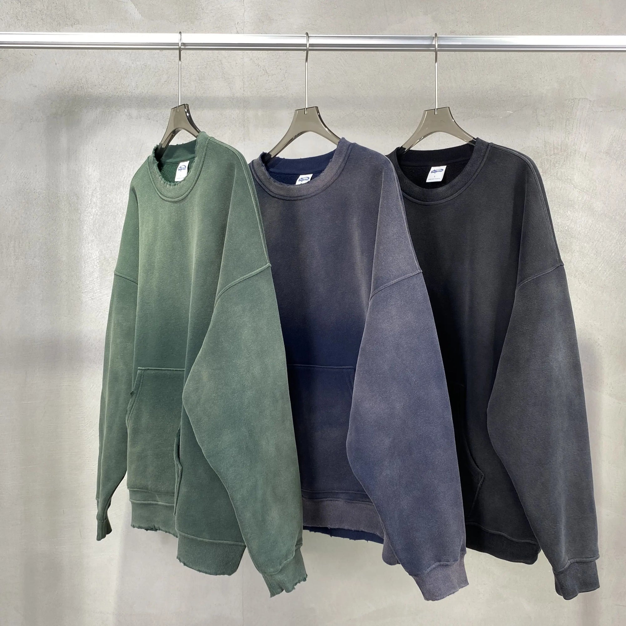 360GSM DYED WASHED ROUND NECK SWEATER