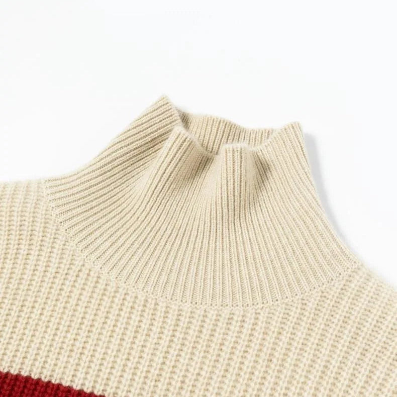 W | HERITAGE STRIPE TURTLENECK