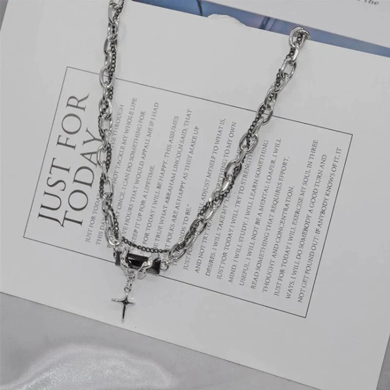 Black Zircon Star Necklace