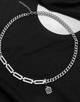 Black Dual Link Black Square Necklace