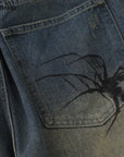 ABOVEPUBLIC™ SPIDER WEB DENIM SHORTS