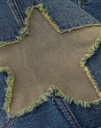 ABOVEPUBLIC™ RETRO STAR UNISEX DENIM SHORTS