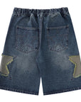 ABOVEPUBLIC™ RETRO STAR UNISEX DENIM SHORTS