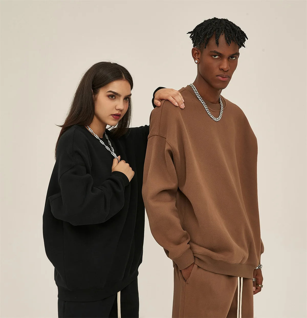 ABOVEPUBLIC™ 400GSM OVERSIZED ROUND NECK SWEATER