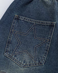 ABOVEPUBLIC™ RETRO STAR UNISEX DENIM SHORTS