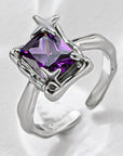 Purple Square Zirconia Ring