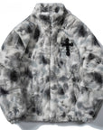 Cross Fleece fluffy Jacket ( Unisex )