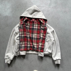 W | REVERSIBLE CHECK HOODIE