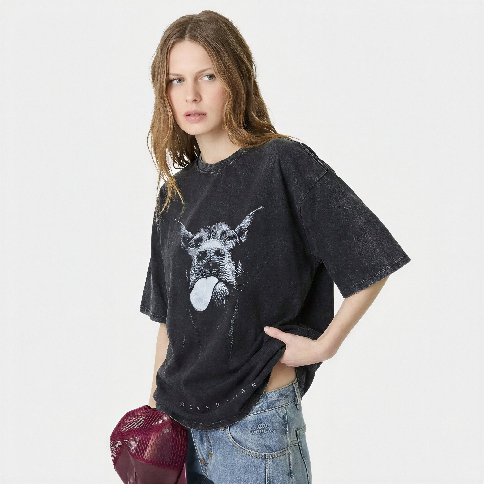 W | DOBERMANN WASHED OVERSIZED TEE